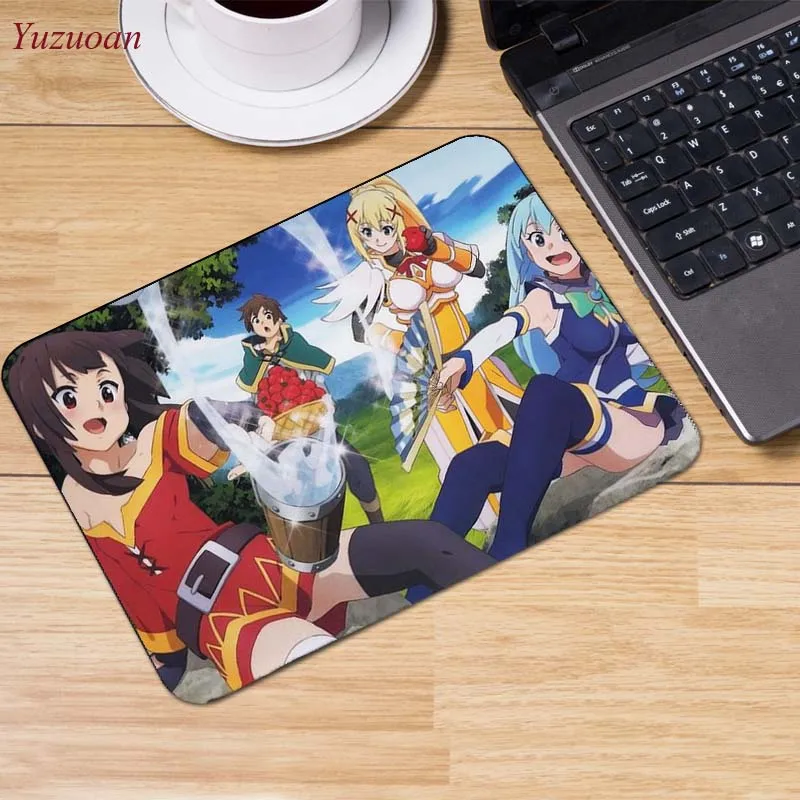 22x18cm Yuzuoan большая акция Россия японский аниме Konosuba Megumin прочный резиновый коврик для мыши игровой коврик для мыши размер для 180*220*2 мм - Цвет: 22x18cm