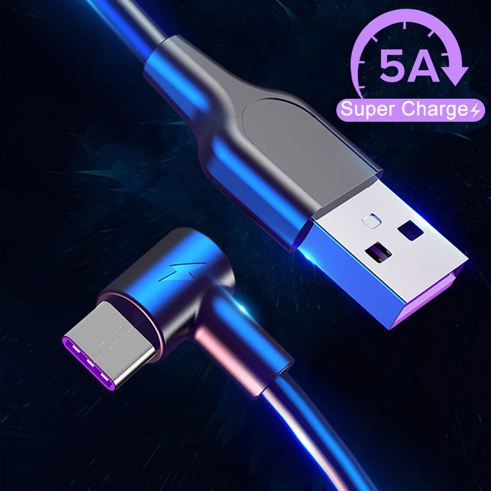 5А usb type-C кабель 1 м 2 м 3 м Быстрая зарядка type-C Kable для huawei P30 P20 mate 30 Pro Phone Supercharge QC3.0 USBC Кабо 3 метра