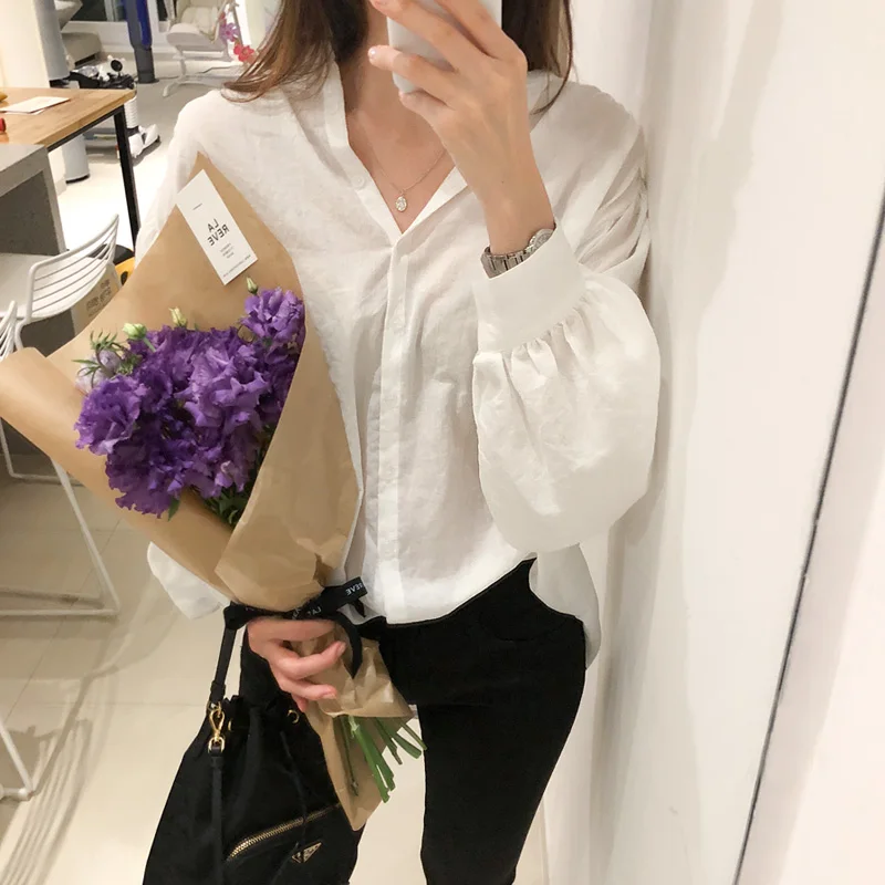 Кружевная рубашка на пуговицах сезон весна femme повседневные белые топы для