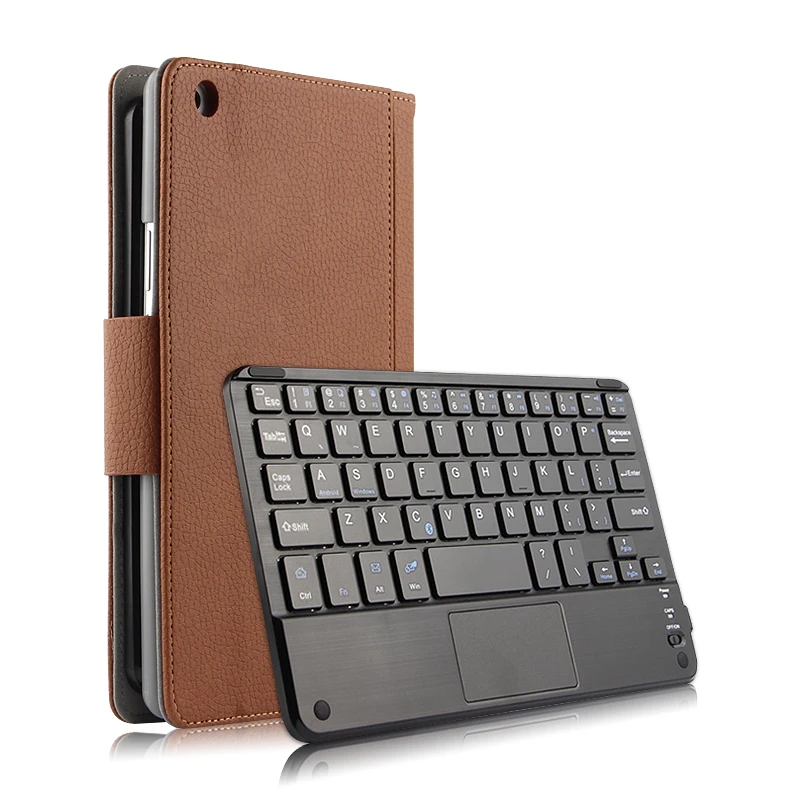 Чехол-подставка для планшета из экокожи с Bluetooth-клавиатурой и стилусом |