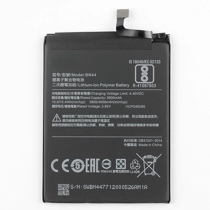 10pcs/lot BN44 Phone replacement Battery for Xiaomi Redmi 5 Plus 3900mAh internal Mobile Phone Li-ion Battery