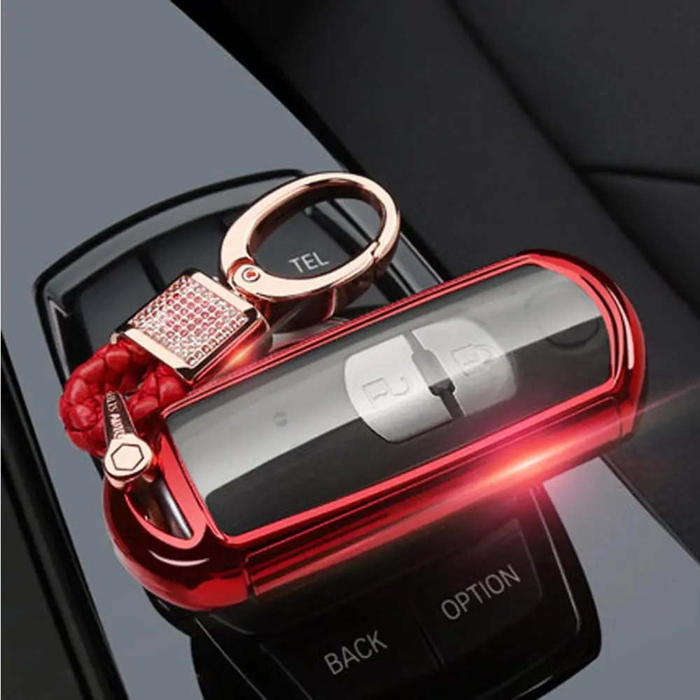 Red TPU чехол для автомобиля дистанционного ключа чехол КРЫШКА ДЛЯ Mazda 2 3 5 6 8 Axela Atenza CX3 CX4 CX5 CX7 CX9 RX MX-5 Miata Smart 2 3 4 кнопки для ключей на открытом воздухе - Название цвета: Red