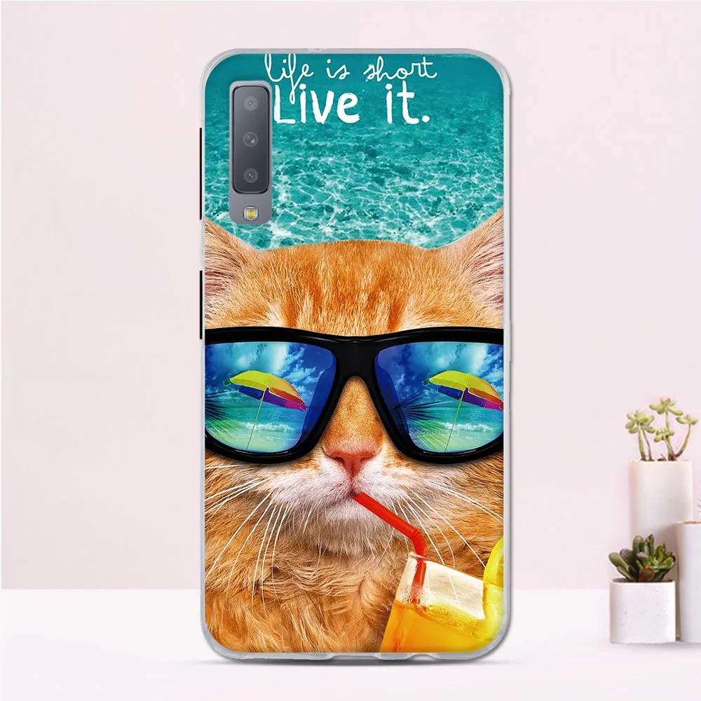 Мягкий чехол из ТПУ для Samsung Galaxy A7 2018 с мультяшным рисунком A750 силиконовый a7 A750F |