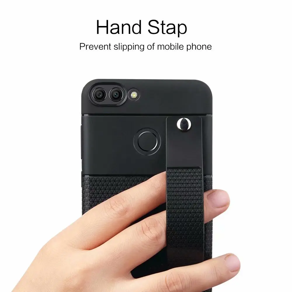 Wrist Strap Soft TPU Phone Case For Huawei P smart Plus 2019 Nova 3 3e 3i 2i Triangle pattern Holder | Мобильные телефоны и