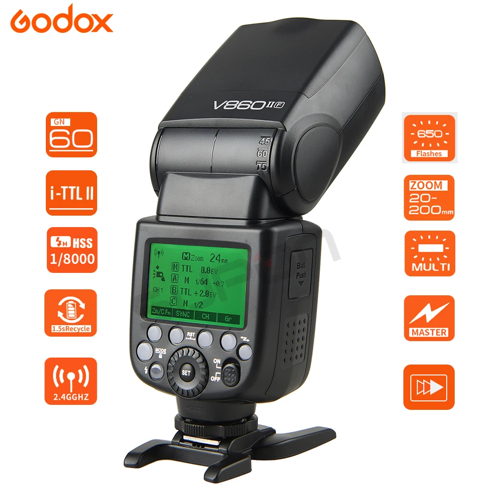 Беспроводная вспышка Godox Ving V860II V860II-F 2 4G для фотоаппарата Fujifilm FUJI DSLR | Электроника