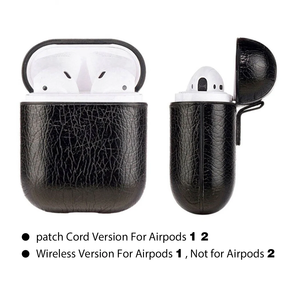 Защитный чехол для наушников CASEIER кожаный с узором Crazy Horse Airpods 1 2 беспроводных