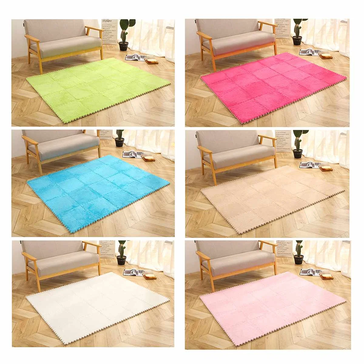 5Pcs/Set DIY Puzzle Magic Patchwork Jigsaw Splice Heads Living Room bedroom Children Kids Soft Carpet Floor Climbing Baby Mat