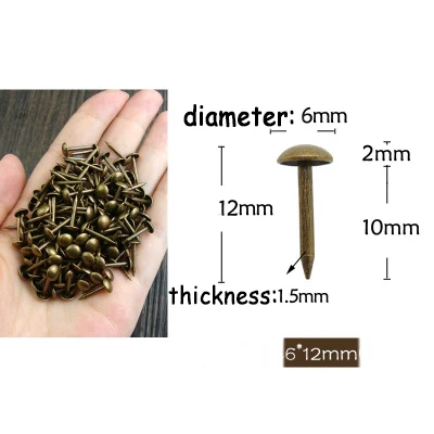 

50 шт., коробка для дивана, декоративная мебель, шпилька, фурнитура для дверных гвоздей, античная бронза, декоративная обивка, украшения для ногтей крепеж