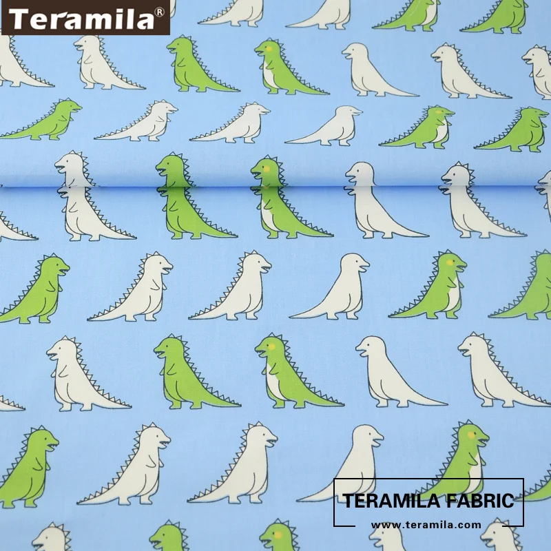 Ткань Teramila 100% хлопок голубой саржевый материал простыня Мультяшные милые