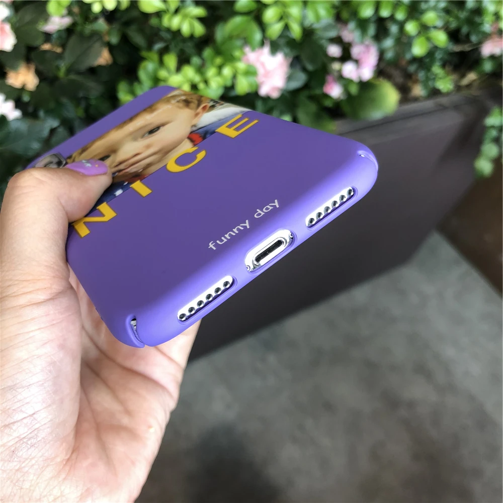 WULAWUKU Мода Cuty ребенка выражение Забавный день Жесткий Чехол для iPhone 6 6s 7 8 plus X