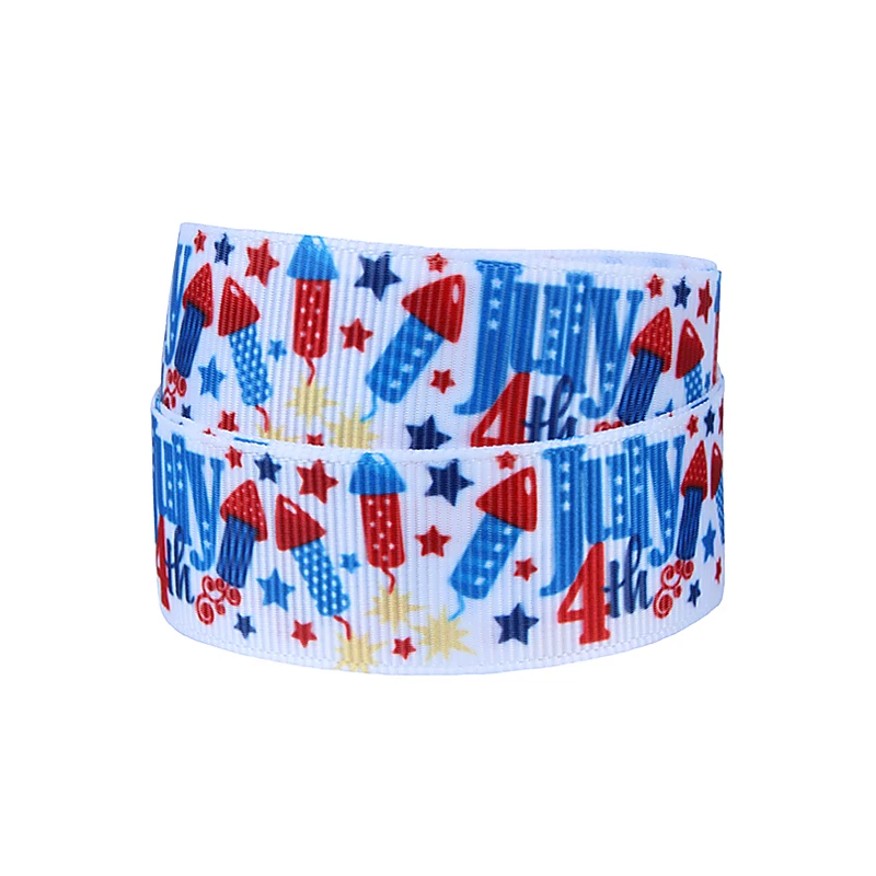 Лента FLRA Заводская поставка 4 июля корсажная лента с узорами|patterned grosgrain ribbon|grosgrain