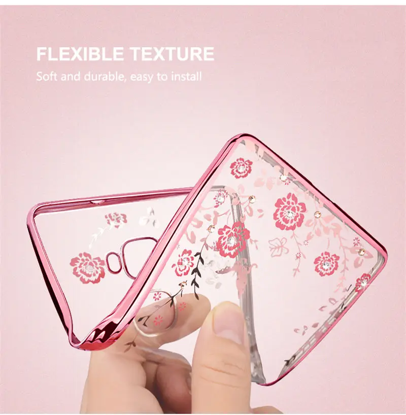 Beworlder для Huawei Коврики 7 Secret Garden со стразами Мягкие TPU Телефонные Чехлы золотым