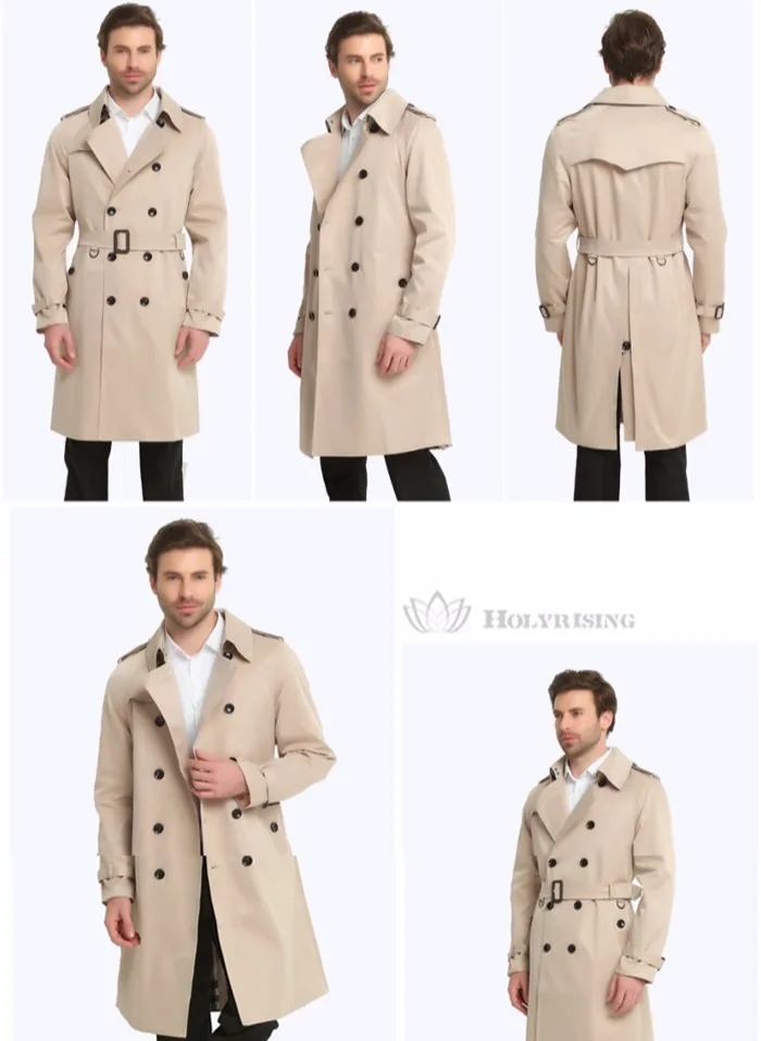 S-6XL, Мужской плащ, британский стиль, весна-осень, бушлат, двубортный, тонкий, однотонный, мужской, ветровка, 4 цвета