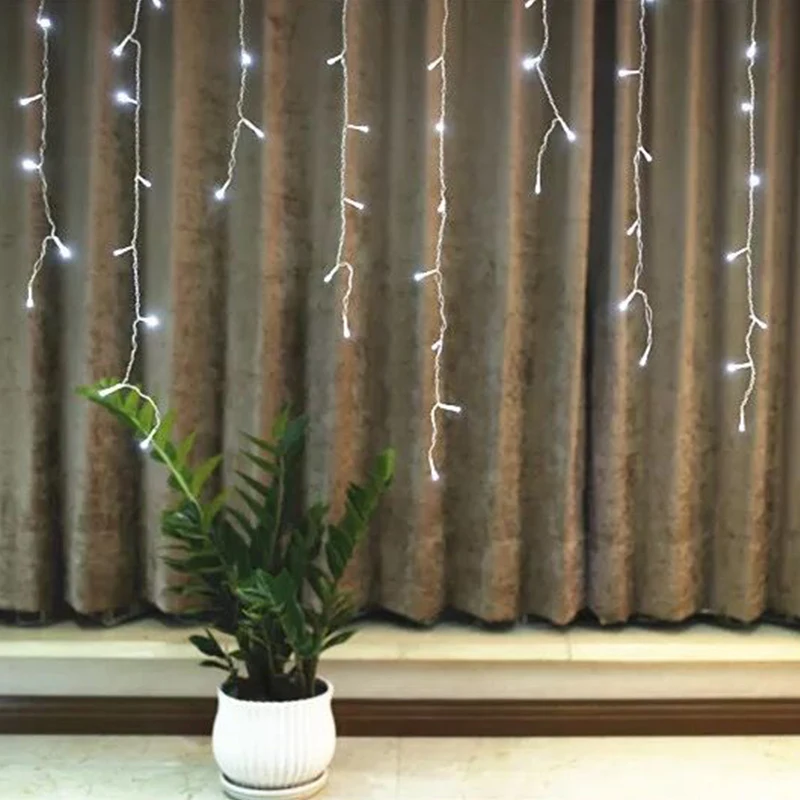 СВЕТОДИОДНАЯ Гирлянда занавеска JUNJUE с теплым белым светом 4 м|white curtain lights|curtain