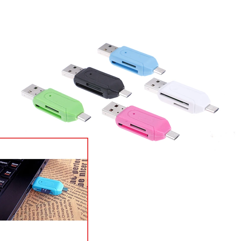 2 в 1 USB OTG кардридер Универсальный Micro TF/SD удлинитель для телефона переходник