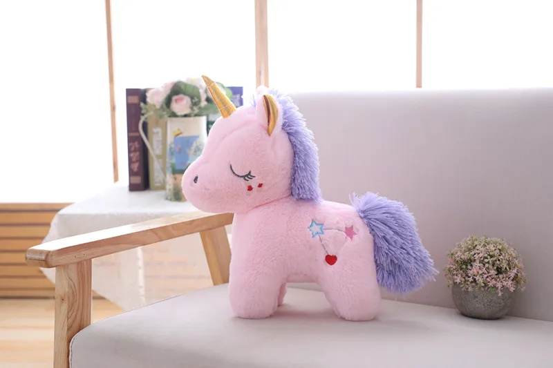 standing pink Плюшевый розовый единорог игрушка милая большая лежа и стоящая кукла животных дети успокаивающие игрушки диван Подушка для сна Рождественский подарок детям - Цвет: standing pink