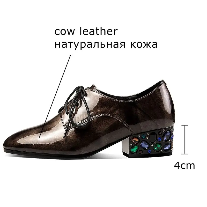 Yinkogetot/распродажа туфли лодочки из натуральной кожи со стразами женская обувь на