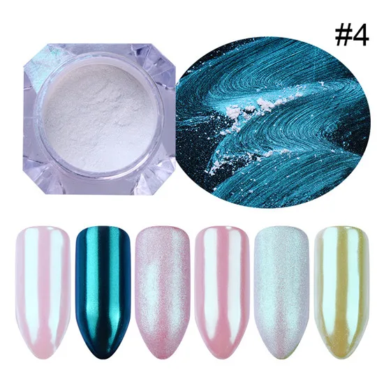 Color 4 BORN PRETTY 1 коробка жемчужный блеск для ногтей порошок блестящее зеркало матовые блёстки для ногтей искусство пигмент порошок пыль Маникюр украшение - Цвет: Color 4