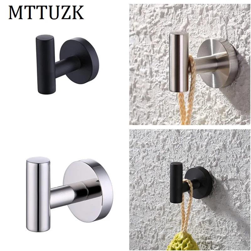 

MTTUZK Matt Black Stainless Steel Hanger & Coat & Robe Hook Bathroom Hooks Wall Mount door rear hook for cap,coat,Clothes