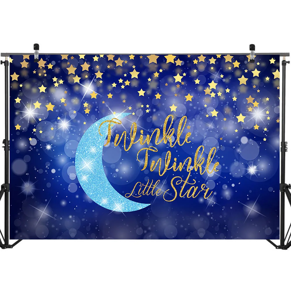 Фотофон NeoBack Twinkle Little Stars с голубой луной детский праздничный фон для фотосъемки