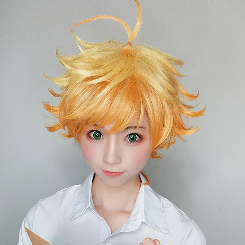 Парик для косплея Эммы аниме Yakusoku no Neverland Женский оранжевый парик Эмма обещанная