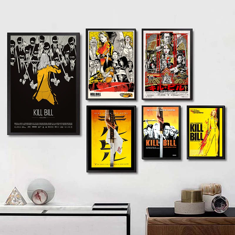 Kill Bill Vol.1 Квентин Тарантино постеры белая бумага с покрытием печать наклейки на