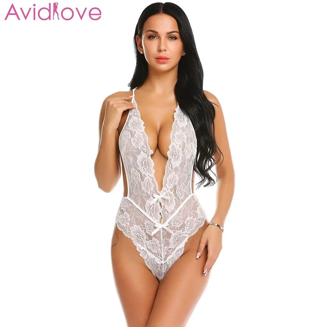 Avidlove Женское боди с чулками эротические костюмы открытой спиной сексуальное