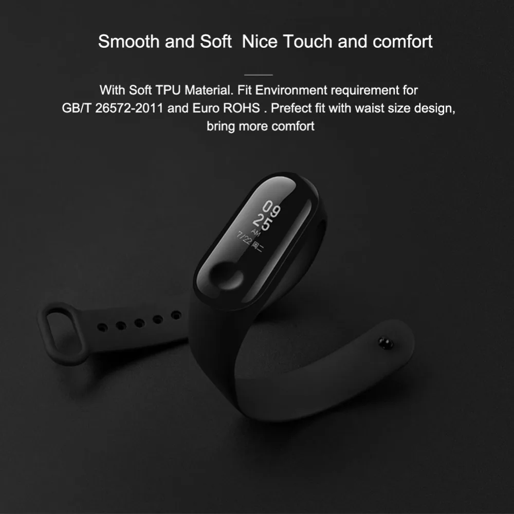 Оригинальный Mi Band 3 ремешок Яркий Силиконовый браслет для Смарт-Браслет