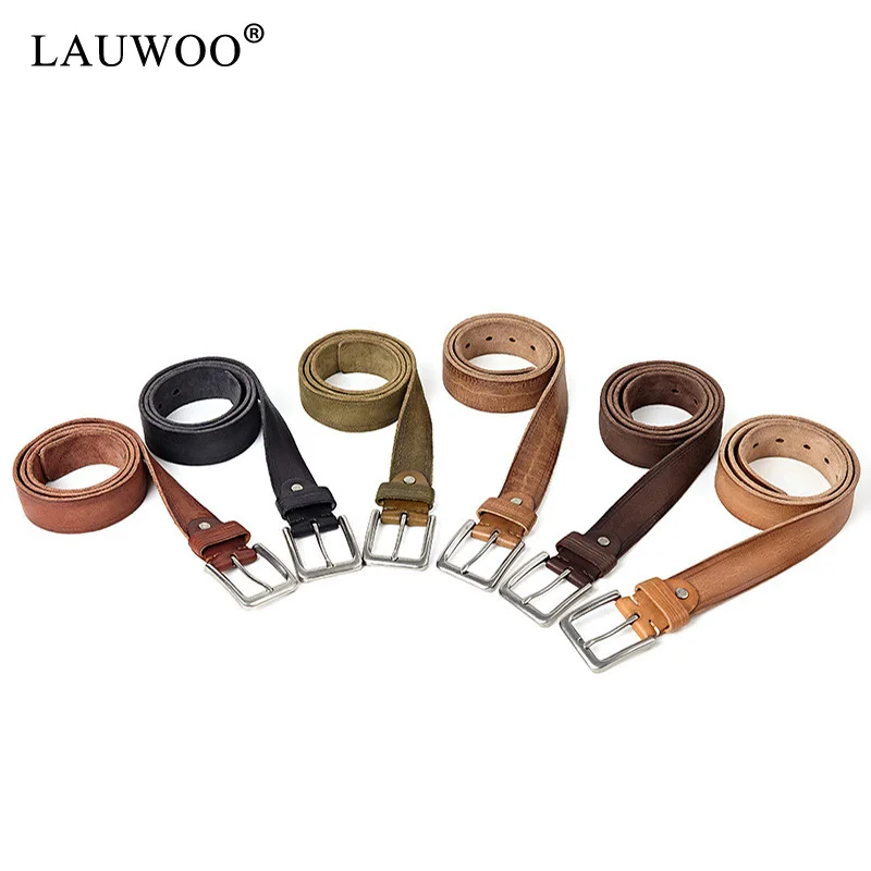 Мужской ремень LAUWOO из натуральной кожи с пряжкой | Аксессуары для одежды