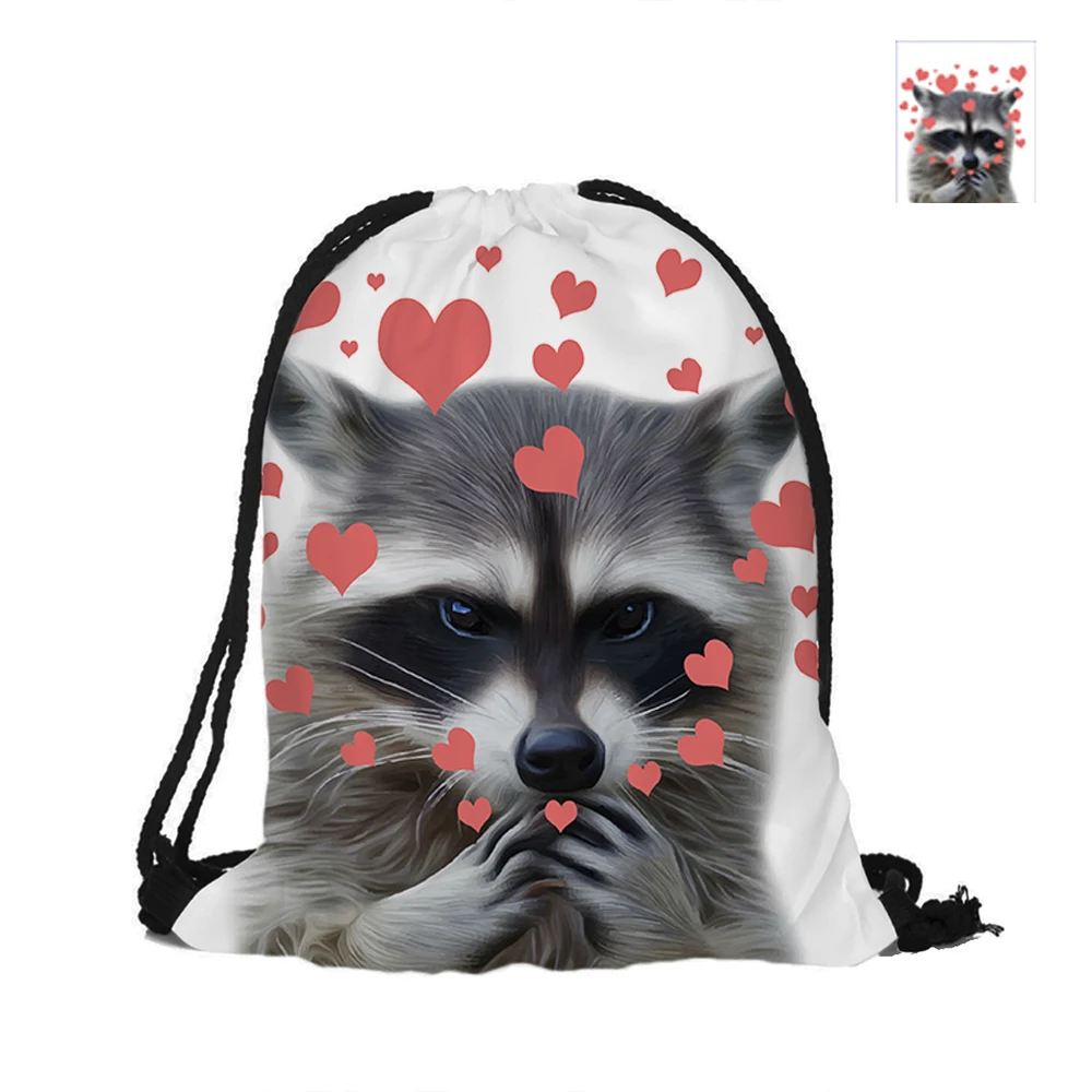 Рюкзак на шнурке с принтом енота для женщин и мужчин|backpack print|backpacking backpackprinting backpack
