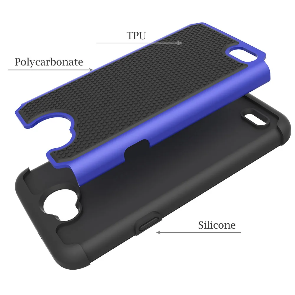 Heavy Duty Dual Layer Armor Case Shockproof Protective Cover For LG X Power 2/LV7/K10 Power/X Charge/Fiesta LTE/Fiesta 2 L64VL |