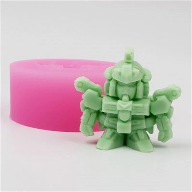 Robot Shape Fondant Cake Decoration Mold Candy Chocolate Silicone Ice Cube Soap High Quality Baking Tool Easy Release | Дом и сад