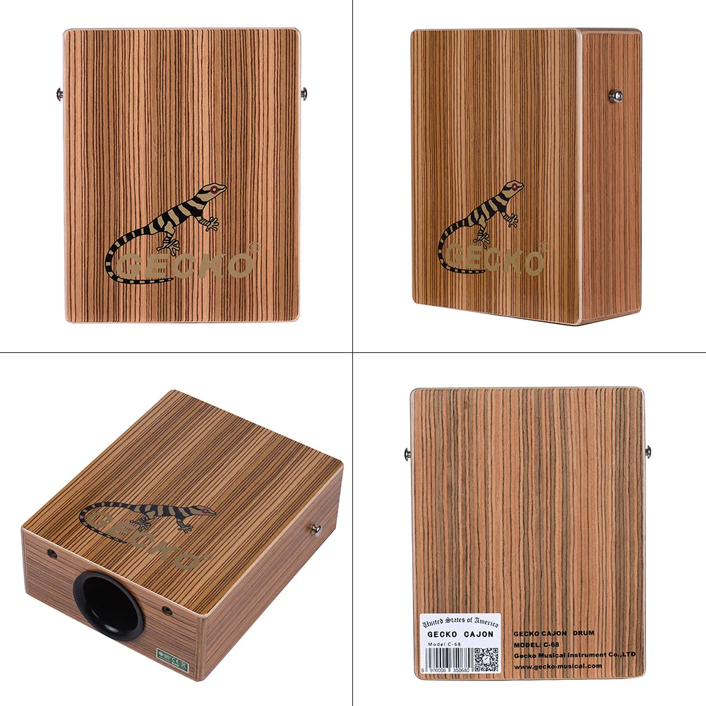 GECKO C 68Z Портативный путешествия Cajon коробка барабан ручной зебрано ударный