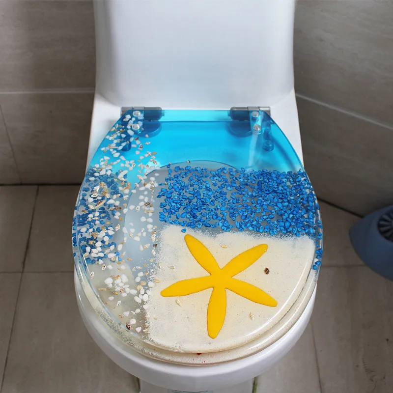 toilet seats F Европейский стиль утолщенные высококачественные смолы медленно закрывающие немой накладки на сидения унитаза, Универсальная Мода UVO Тип арт Туалет сиденья, J17559 - Цвет: toilet seats F