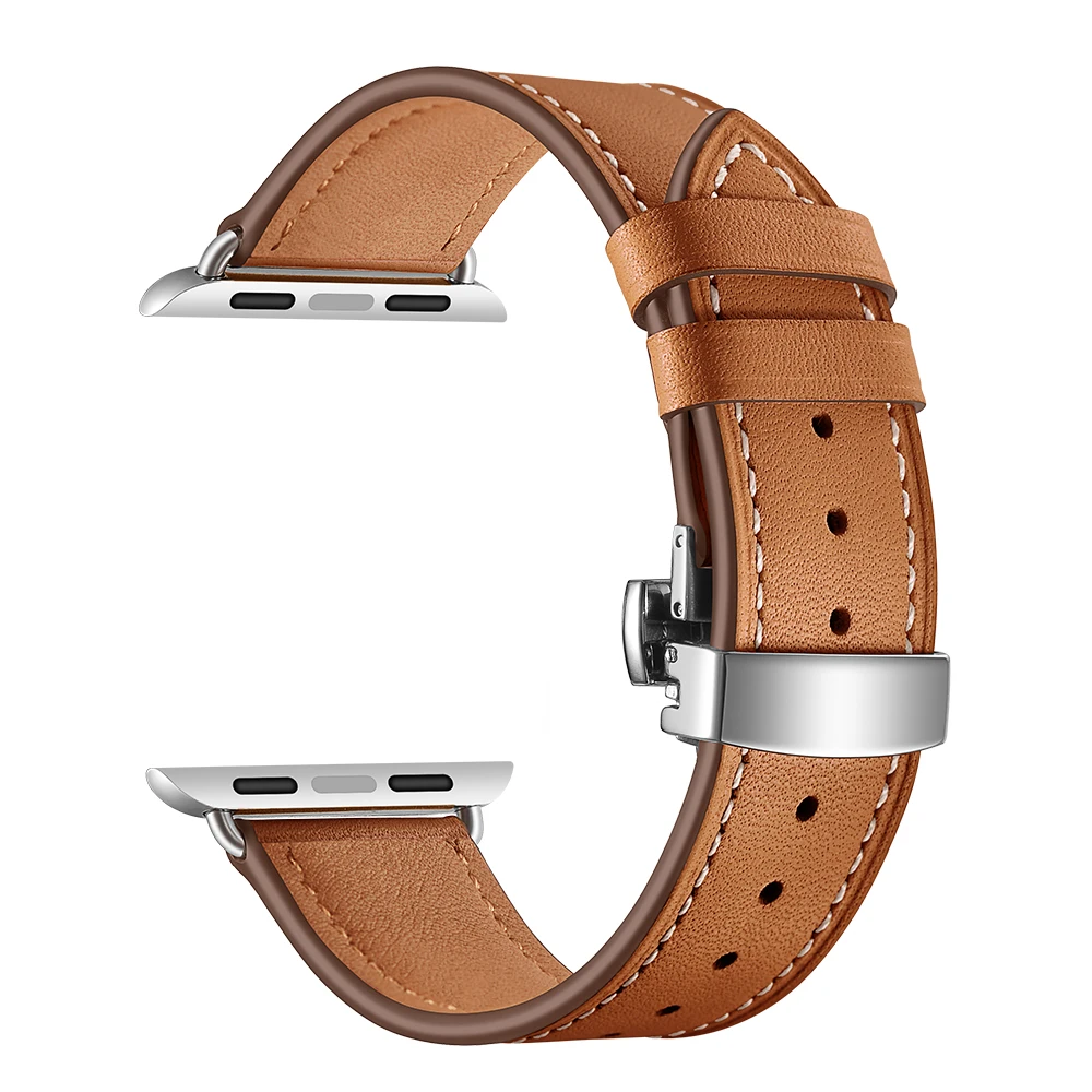 Роскошный чехол из натуральной кожи для наручных часов Apple Watch 38 мм 40 42 44