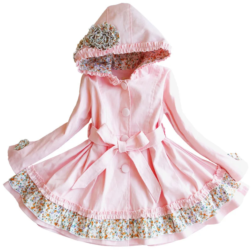 Ветровка для девочек на весну и осень длинный стильный детский плащ модная