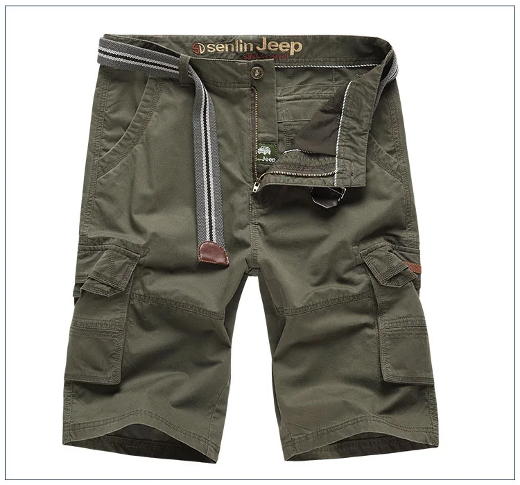 Senlin Jeep Brand 100% Cotton Men's Cargo Shorts Men Casual Beach Work Overall Bermuda Masculina Camouflage Trousers 7720 | Мужская