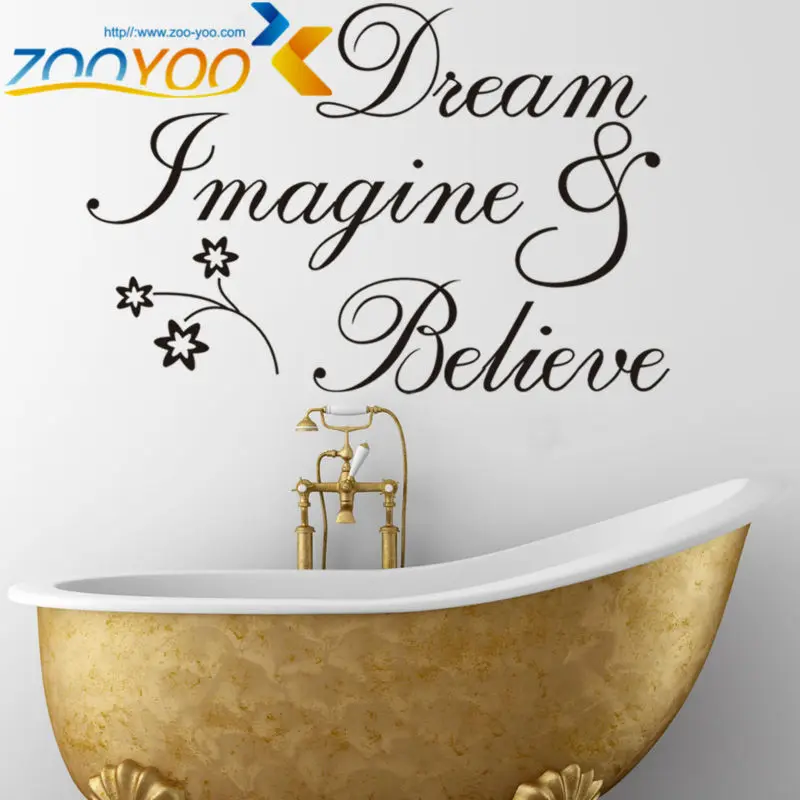 

Dream imagine and believe quote Наклейка на стену ZooYoo8182 декоративная adesivo де parede Съемная виниловая наклейка на стену
