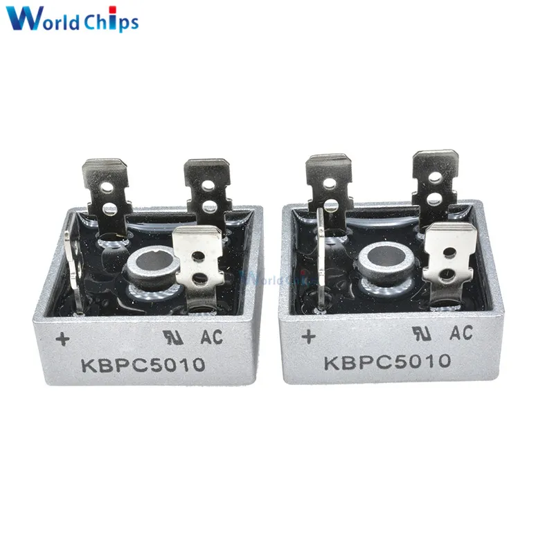 10 шт., диодный мост KBPC5010, выпрямительный диод 50A 1000 В KBPC 5010, силовой выпрямительный диод, электронные компоненты