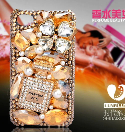 Octopus perfume bottles case for iphone 5/5s 5c 4/4s protective sleeve rhinestone diamond phone shell DIY |