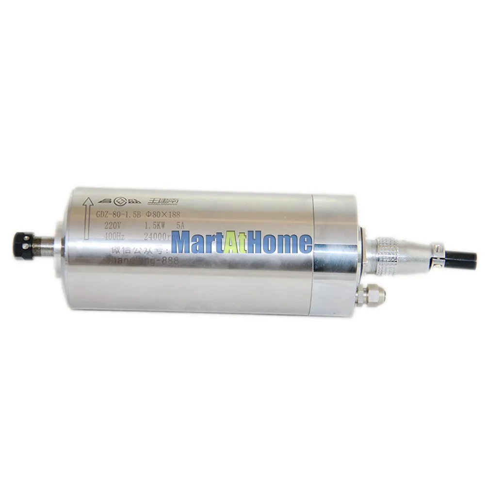 Высокоскоростной 1.5KW с водяным охлаждением CNC шпиндель двигатель Dia. 80 мм 24000