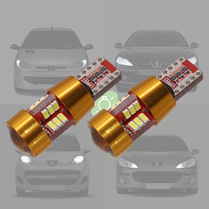 2шт. Лампы LED W5W для автомобиля Peugeot 107 108 206 207 307 406 407 508 3008 4008 Canbus Осветительные приборы для интерьера