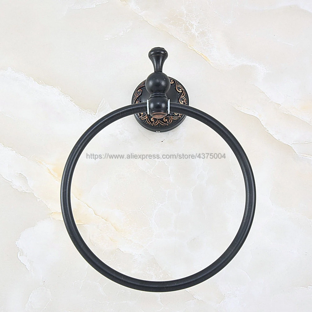 Oil Rubbed Bronze Round Style Wall-Mounted Towels Ring Holder Hanger Bathroom Towel Bar Nba457 | Обустройство дома