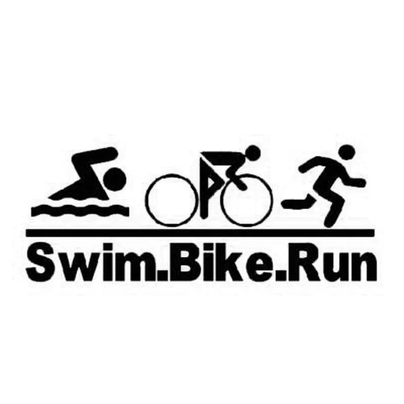 

20.3cm*8cm Swim Bike Run window Styling Triathlon Vinyl window Sticker