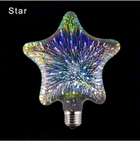 3d colourful star led edison bulb e27 220vlamp decoration novelty light a60 st64 g80 g95 g125 holiday wedding party ampoule