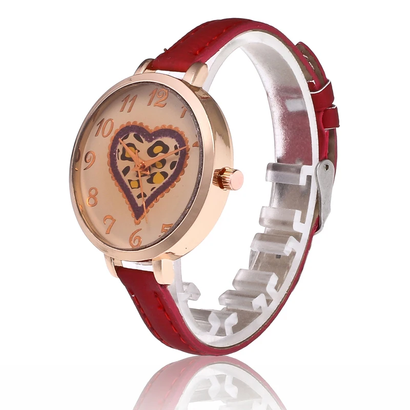 Relojes Mujer 2017 модный бренд сердце Кварцевые часы Женские Relogio Feminino женские кожаные