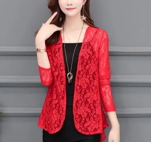 

Women Summer Kimono Cardigan Sun Blouse Shirt 2022 Boho Beach Lace Long Chiffon Cover Ups Sunscreen Sunproof Outwear Long Sleeve