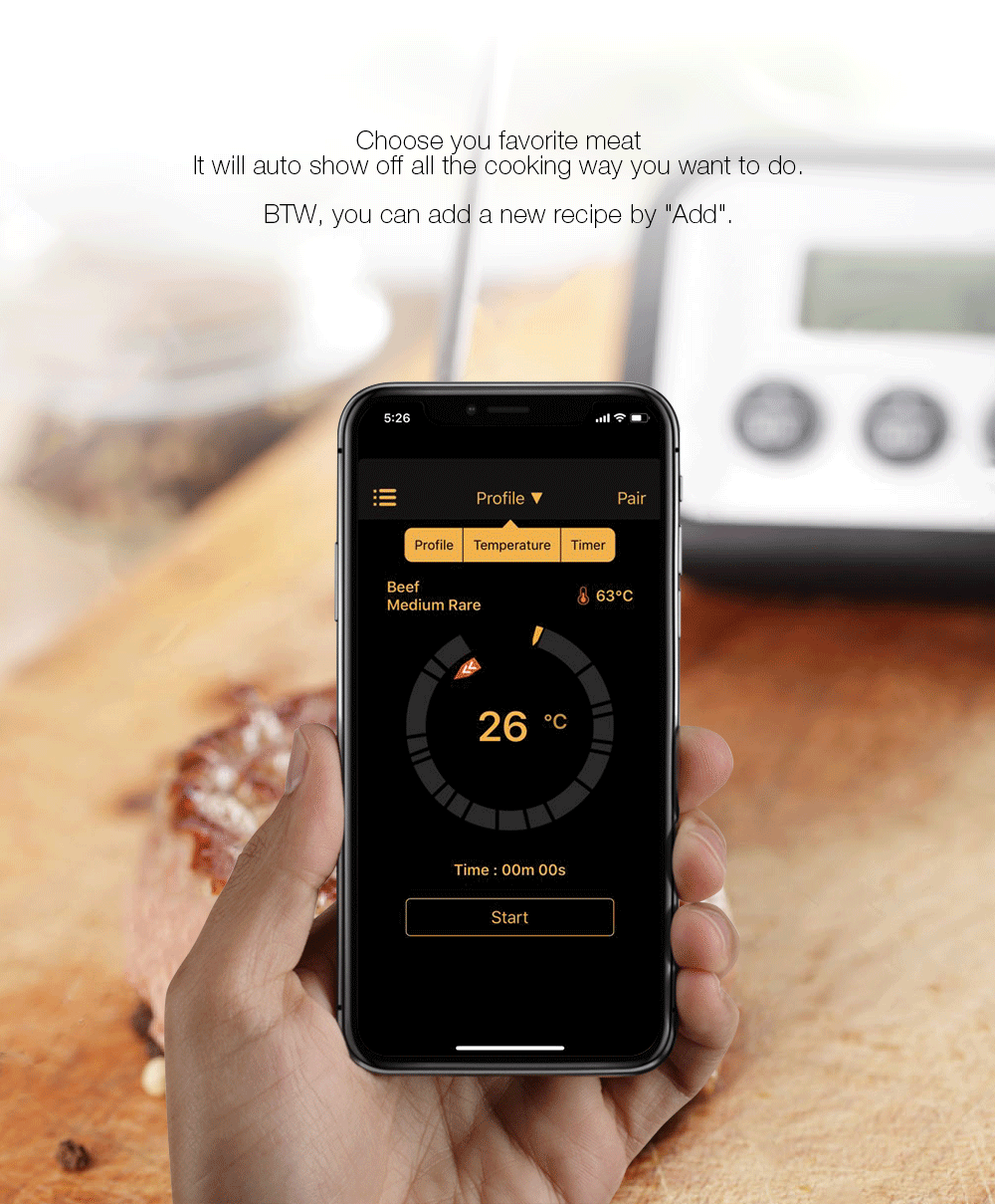 Digoo DG-FT2103 светодиодный сенсорный экран цифровой bluetooth термометр для приготовления мяса с температурным зондом для мяса барбекю кухня