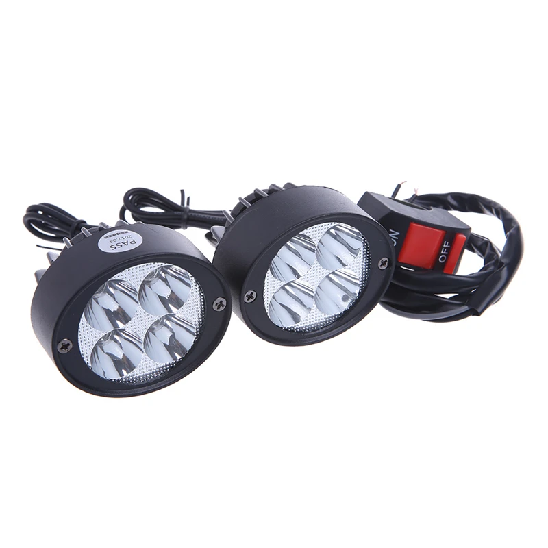 

1 Pair Universal DC 12-60V LED Motorcycle Fog Light Spotlight Lamp With Switch