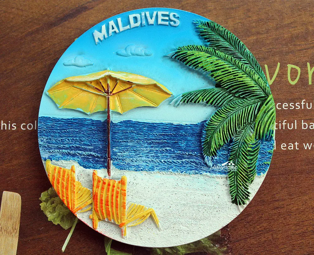 Отдых на Maldives туристический сувенир для путешествий 3D Резина магнит холодильник